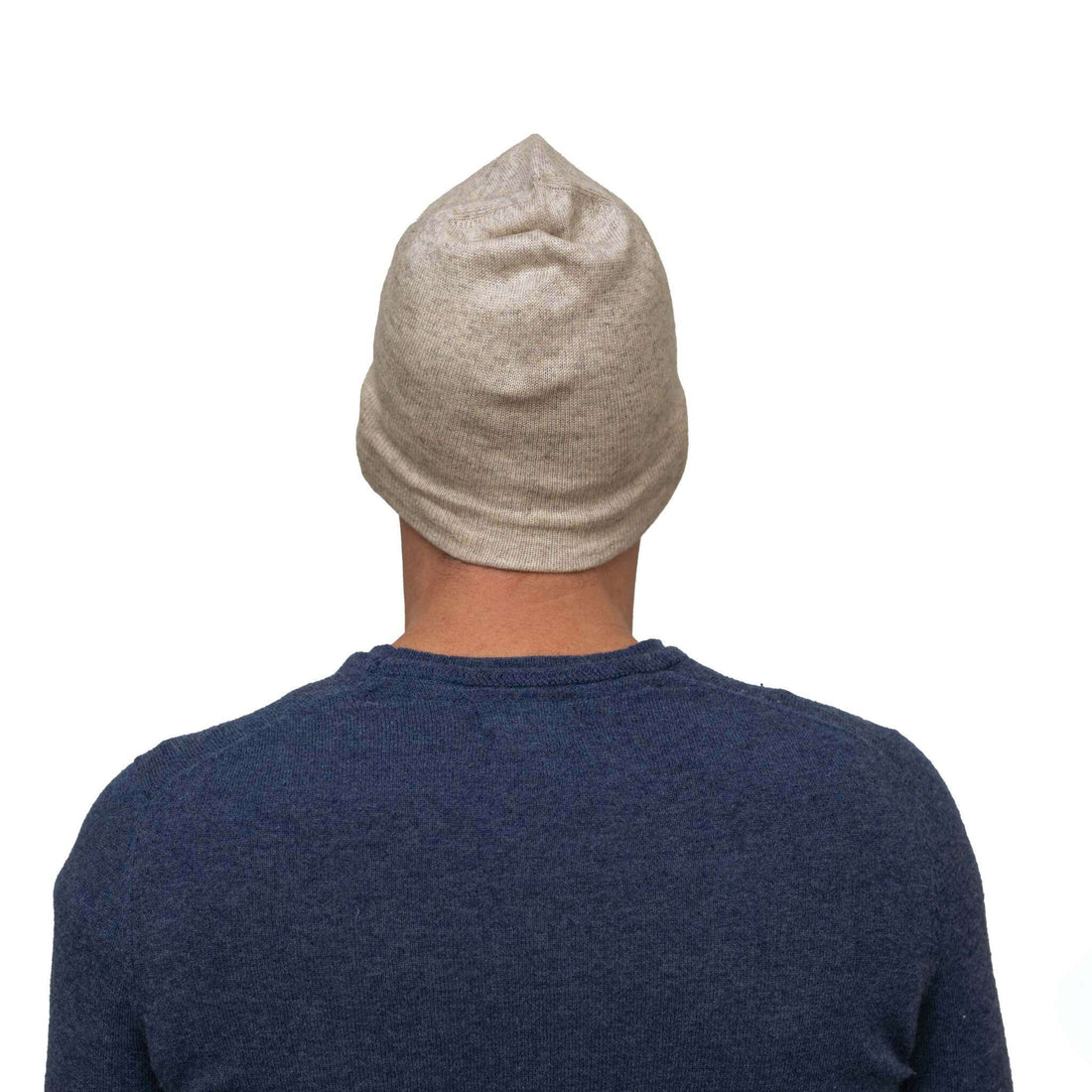 Cappello in cashmere berretto liscio beige
