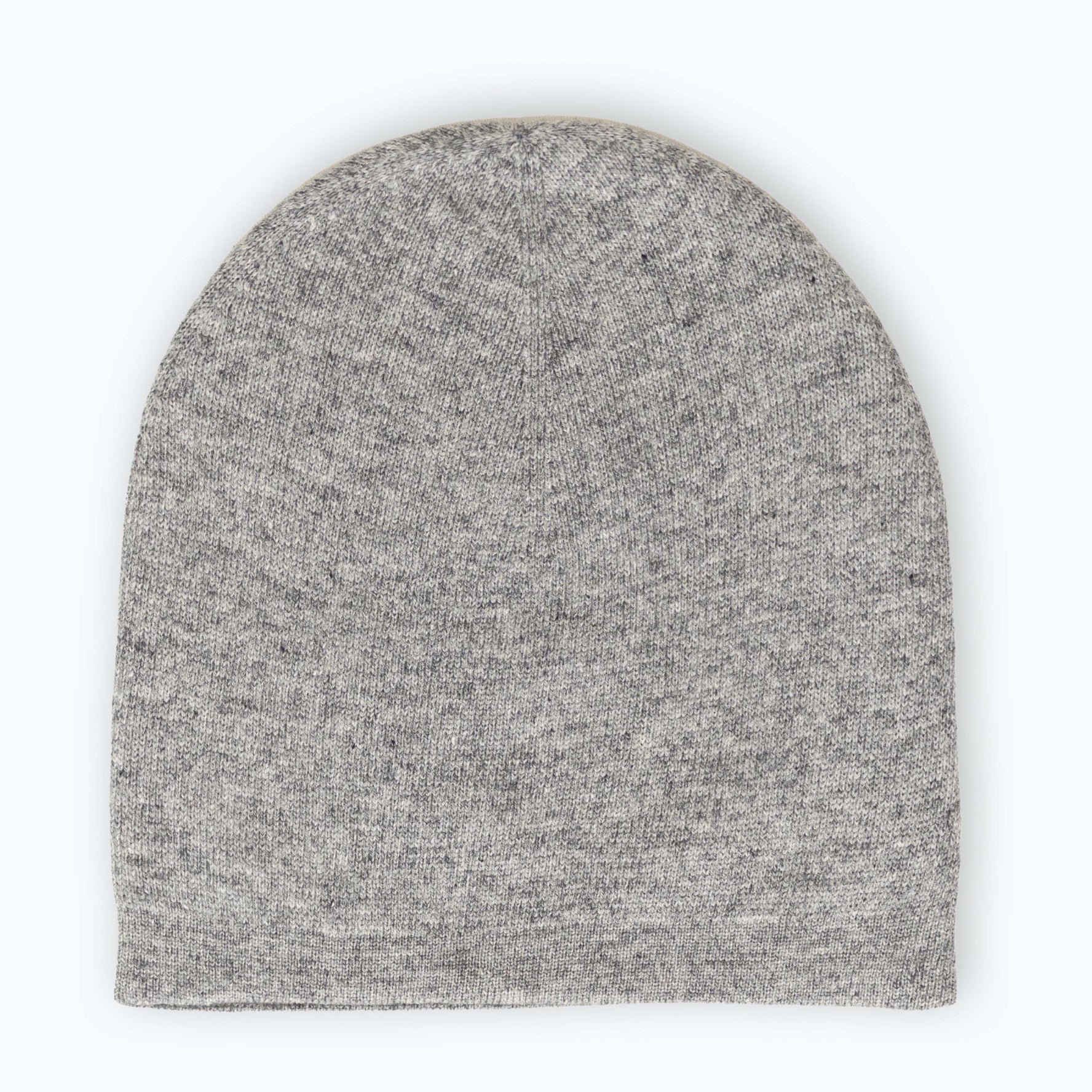 Cappello in cashmere berretto liscio grigio